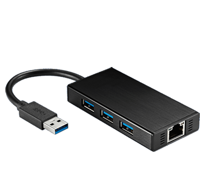 3 port USB Hub front angle