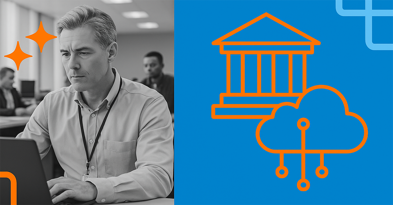 Government professional analyzing data-driven public services with edge computing, illustrating modernization of government operations using secure and efficient local data processing at the edge.