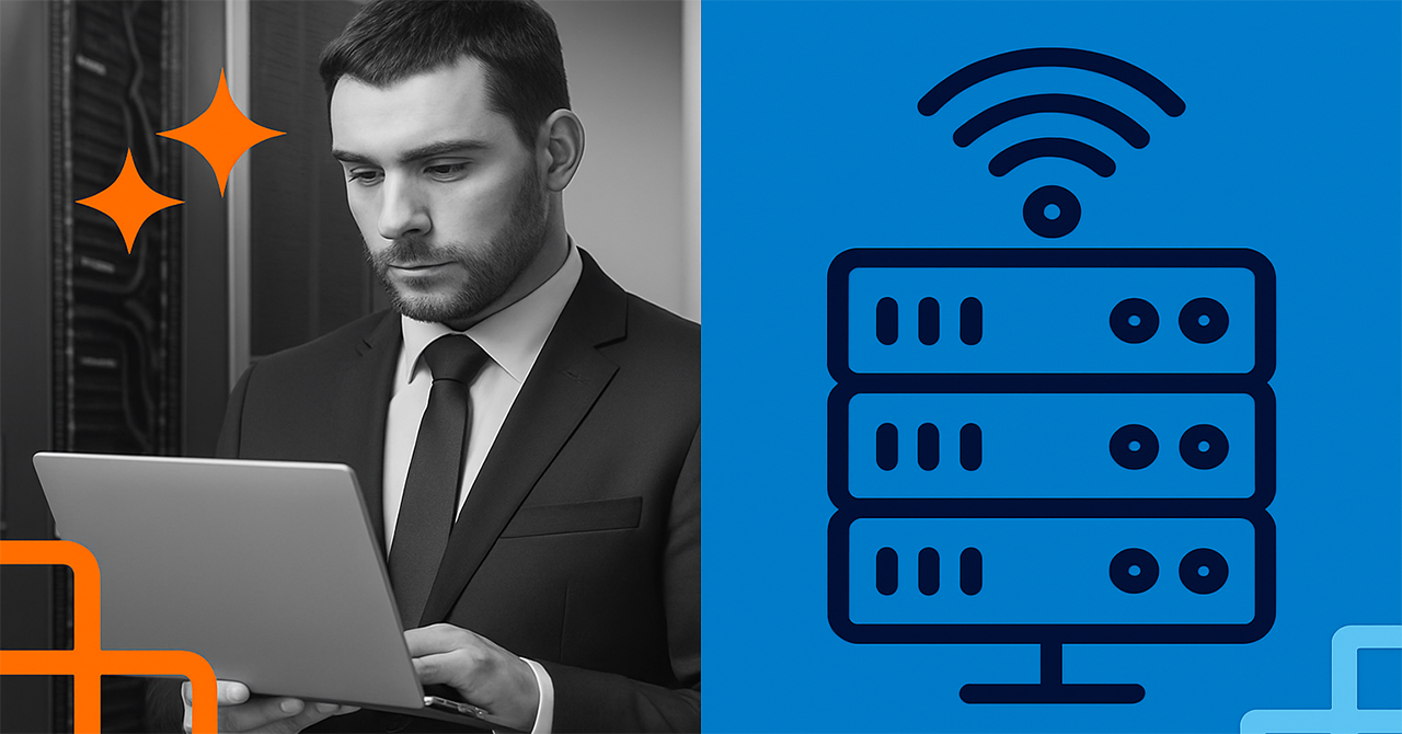 Federal IT professional reviewing secure remote server access on a device, illustrating trust in BMC-enabled edge computing for secure government infrastructure.